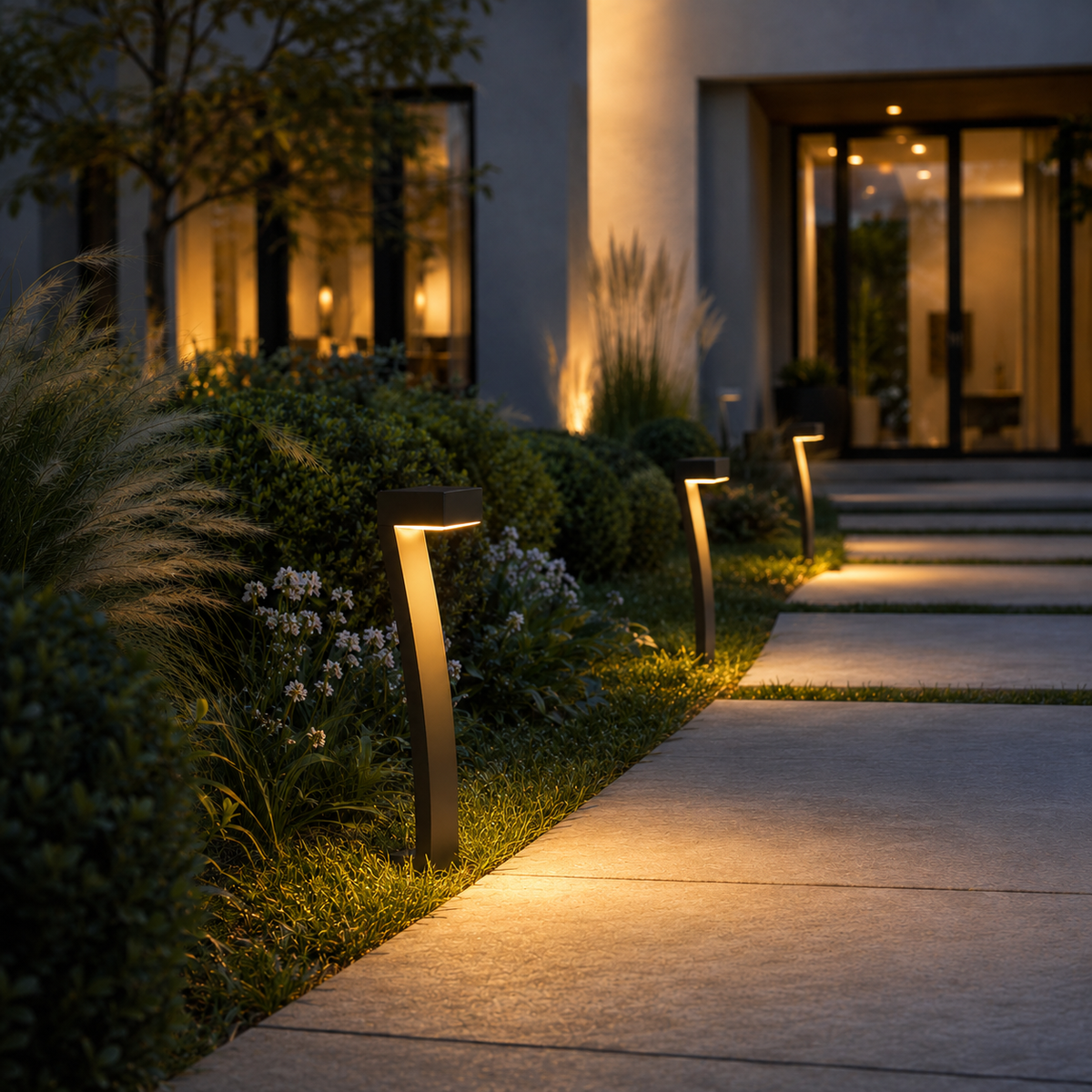 Minimal Matte Dark ABS Solar Path Light – Stake Light (4 Pack)