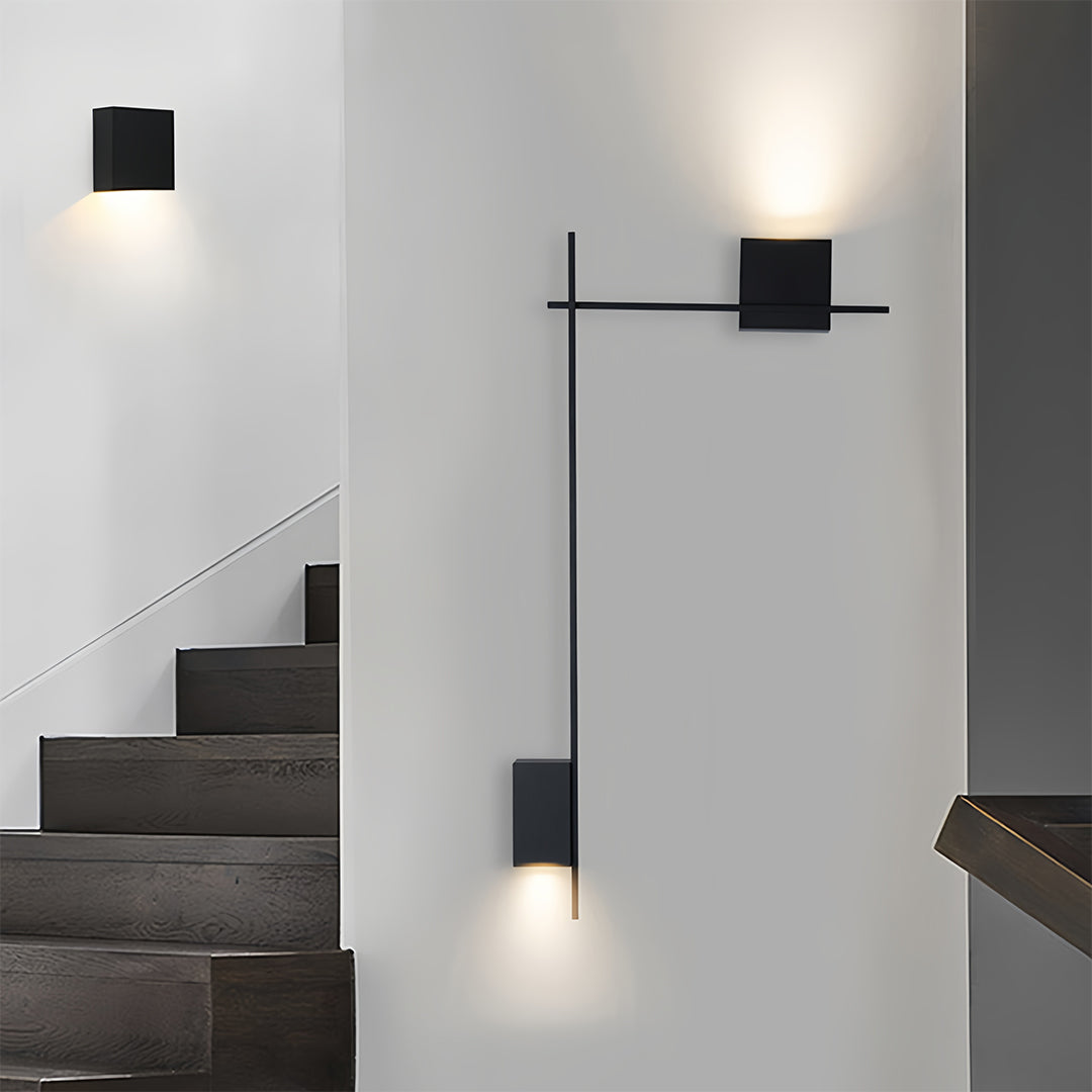Minimalist Iron Wall Lamp – Square LED for Facades