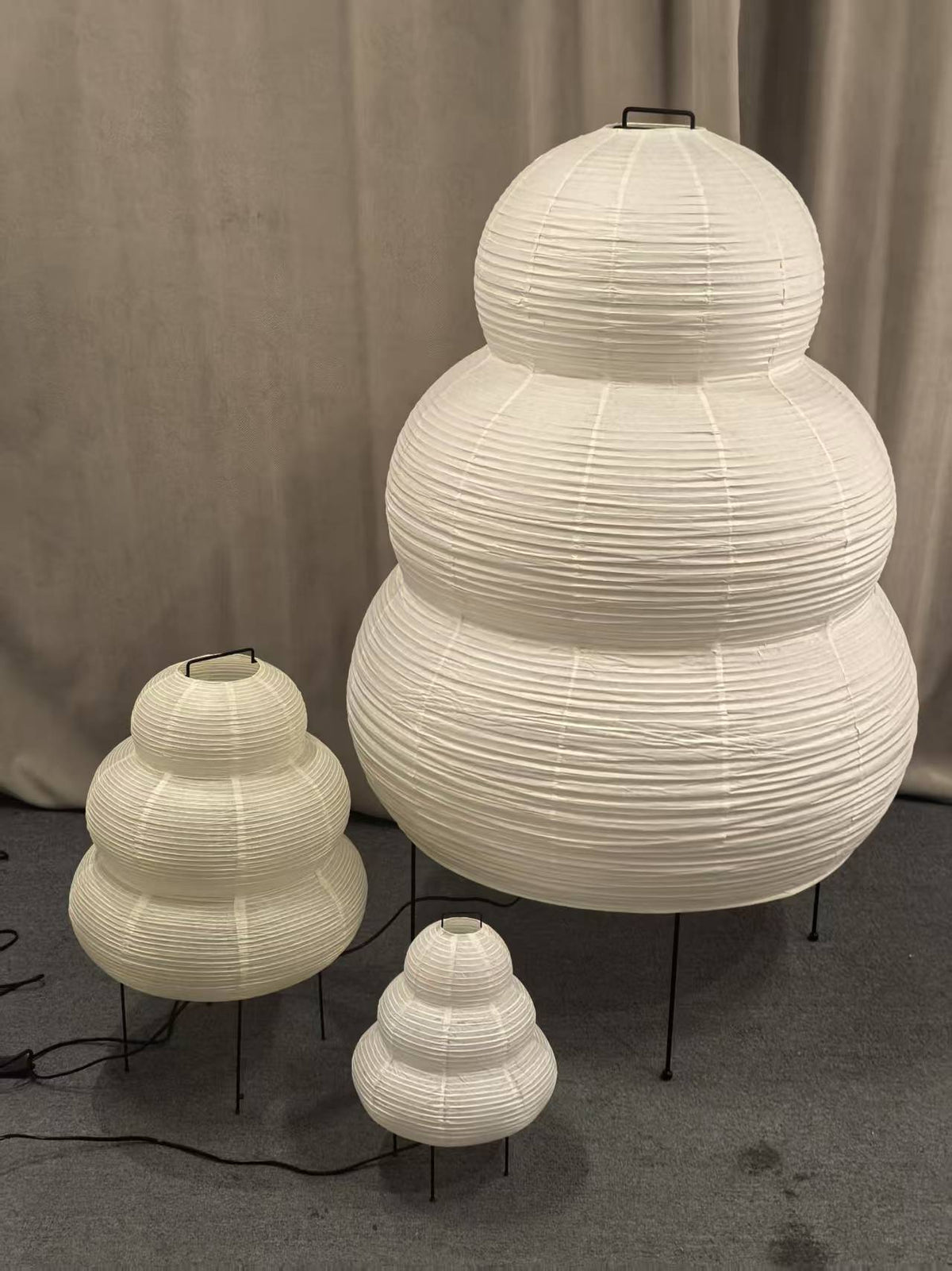 Japandi White Paper Table Lamp – Lantern Shade