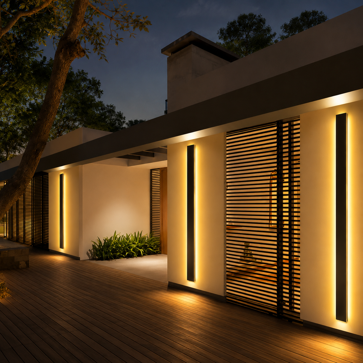 Modern Outdoor Strip Wall Light Linear LED Wall Sconce