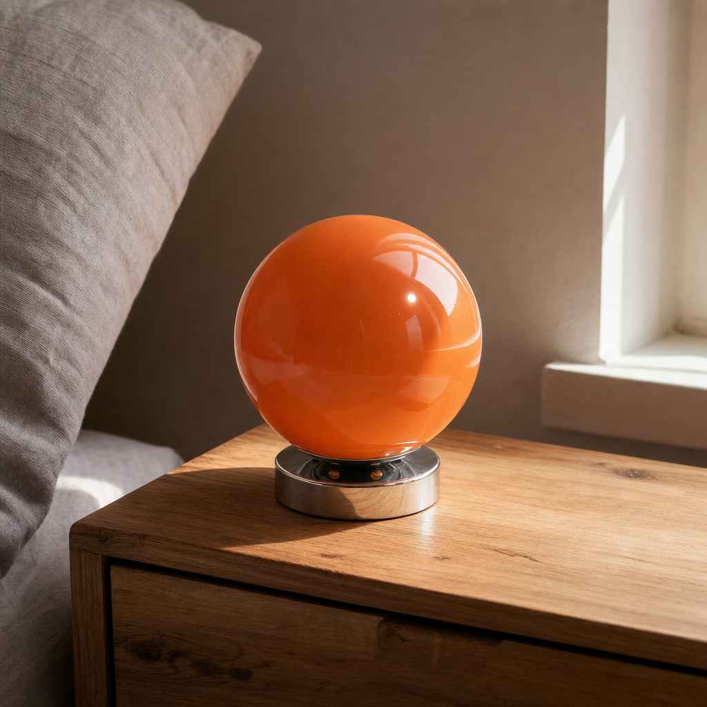 Modern Glossy Globe Bedside Lamp – Sphere Dimmable Light