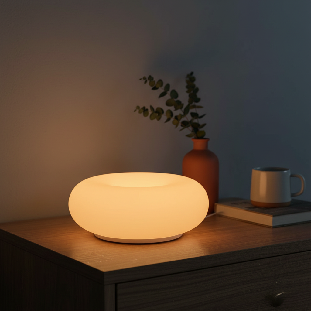 Bauhaus Frosted Resin Table Lamp – Donut Touch Light