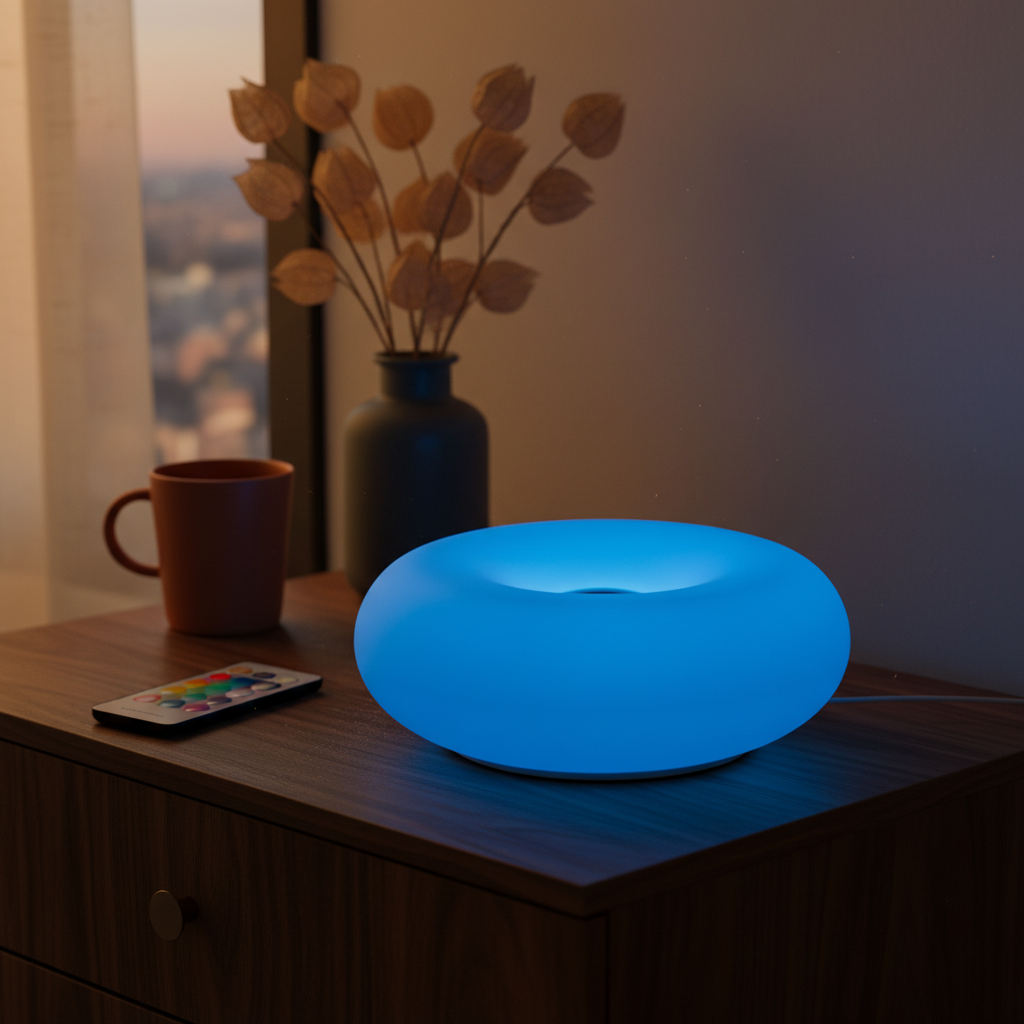 Bauhaus Frosted Resin Table Lamp – Donut Touch Light