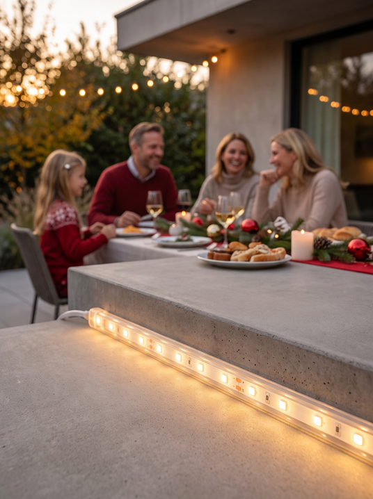 Ophelie cuttable LED strip lighting a terrace edge
