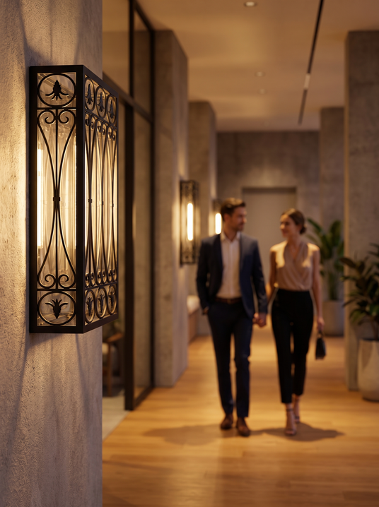 Renee large wall light panel in a commercial interior