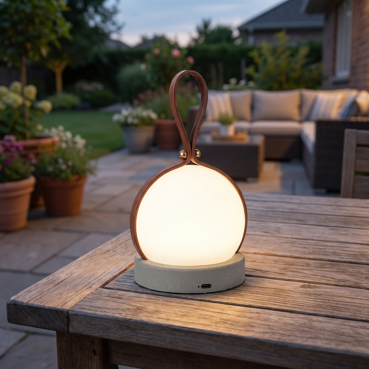 Foldwell Minimalist Grey Iron Portable Table Lamp