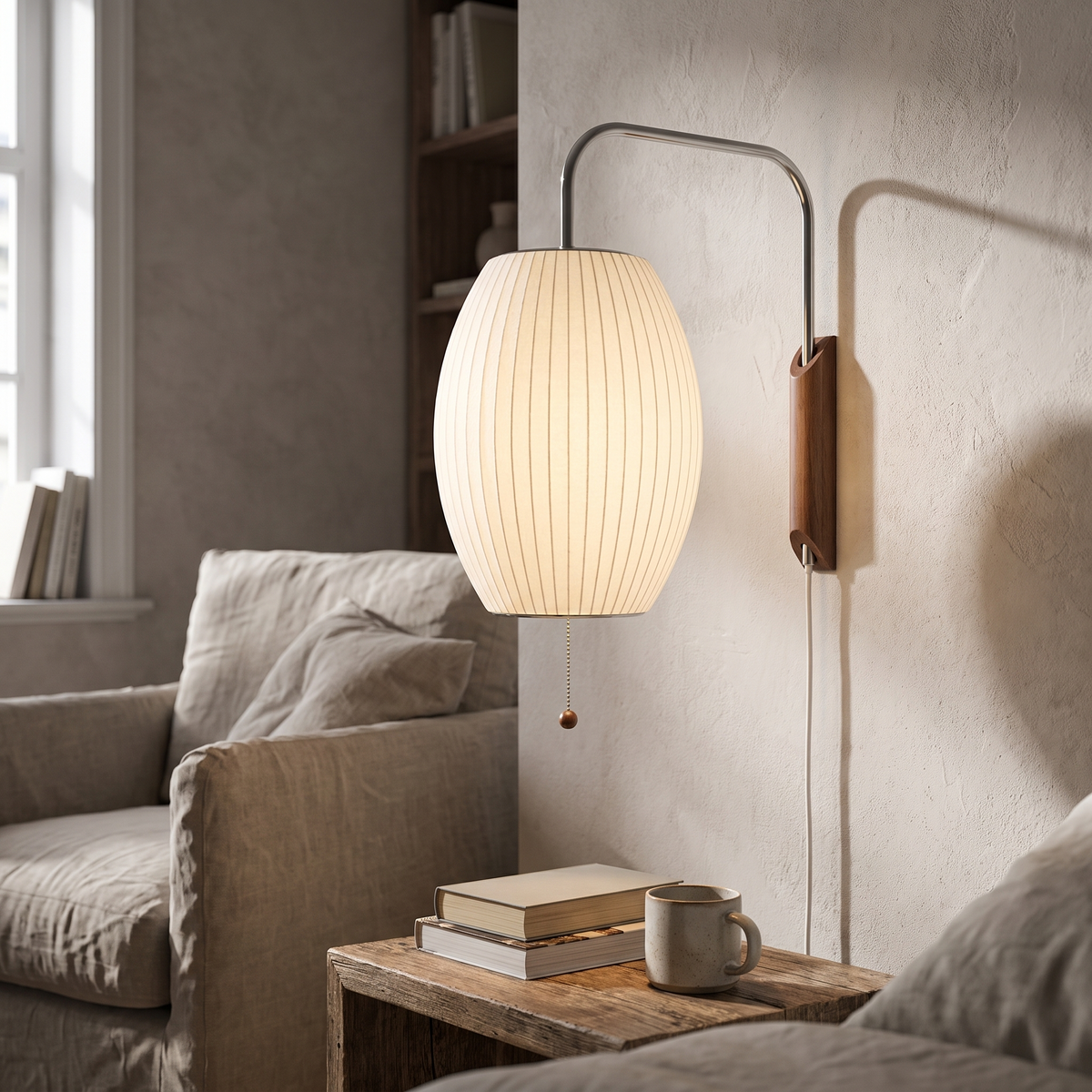 Mid-Century Walnut Bubble Sconce