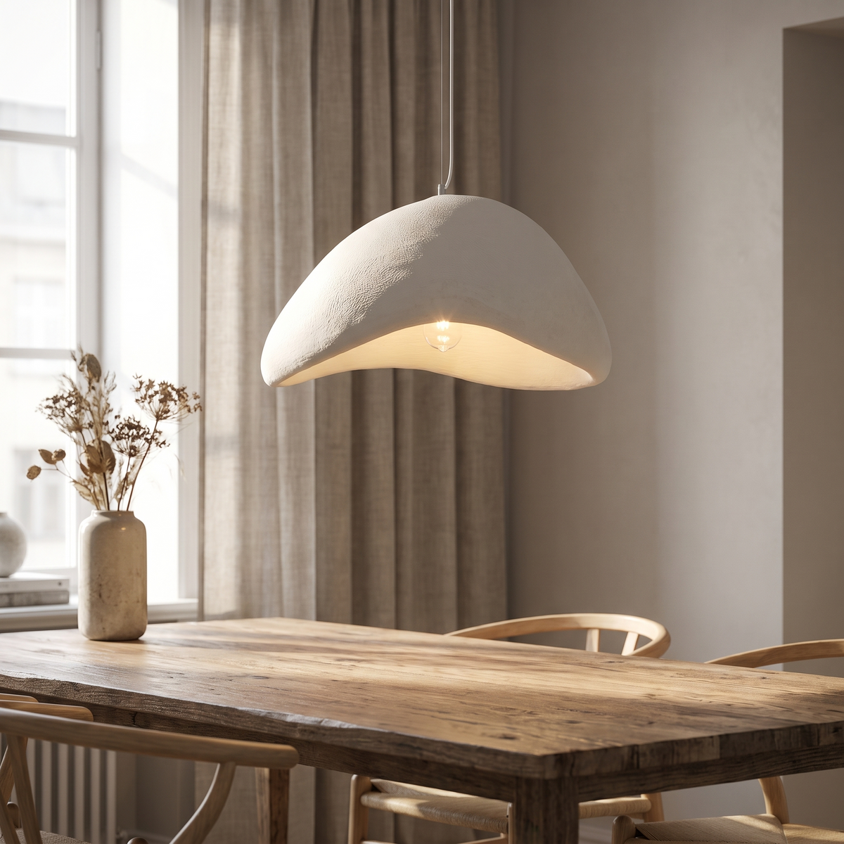 Minimalist White Dome Pendant Light