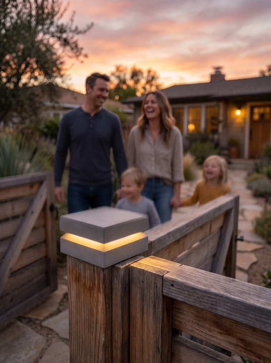 Modern Grey Square Post Light lifestyle image 1