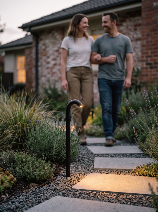 Modern Black Arched Path Light lifestyle image 2