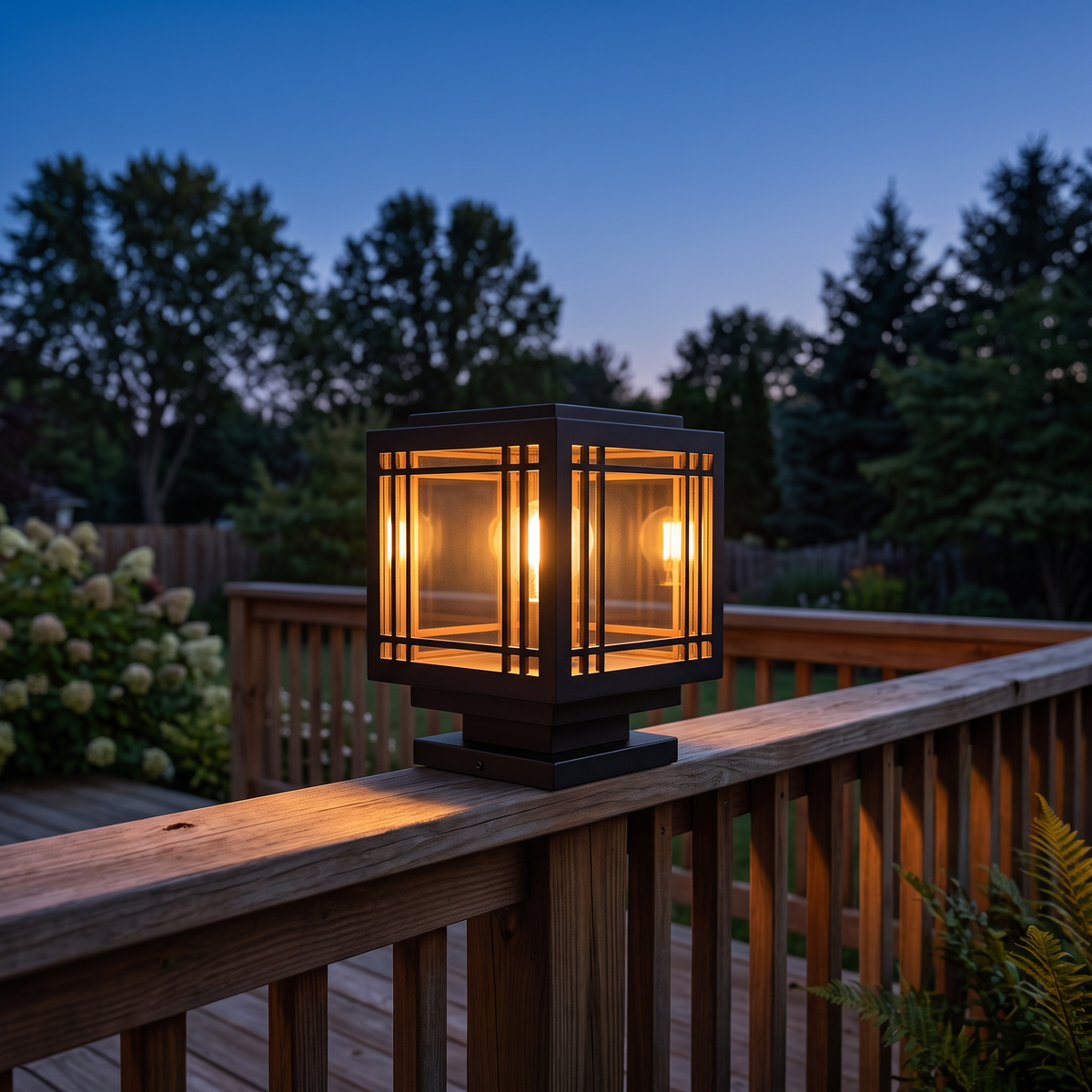 Classic Black Post Light – Solar Deck Light for Yard