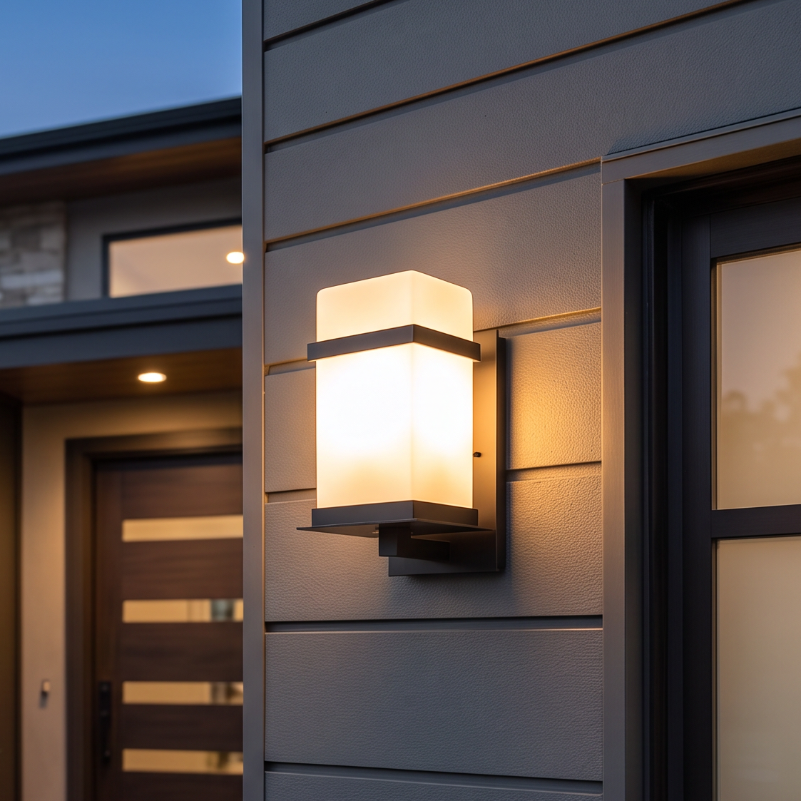 Modern Black Wall Light – White Glass Sconce for Porch