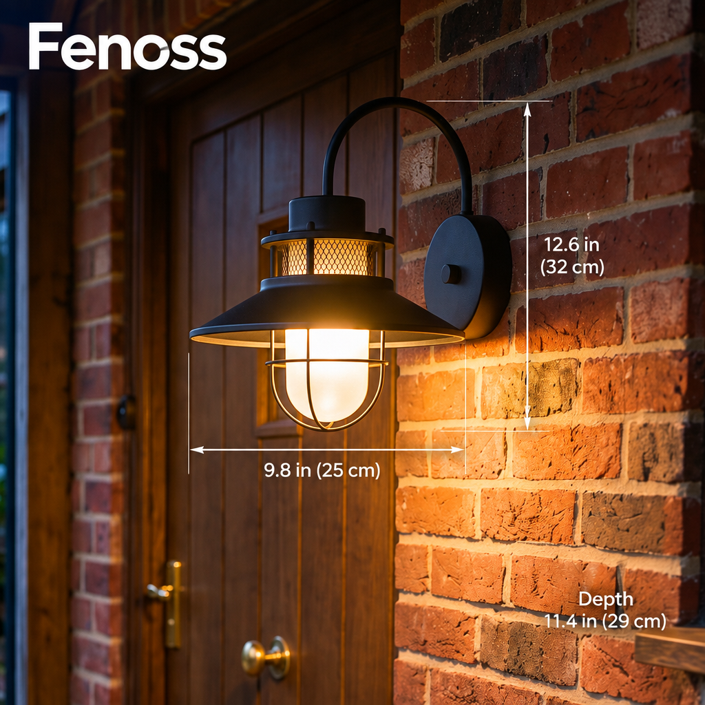 Fenoss Industrial Glass Sconce dimensions