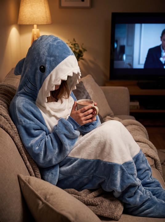 Fenoss Shark Blanket Hoodie lifestyle photo 1: Cozy With a Grin