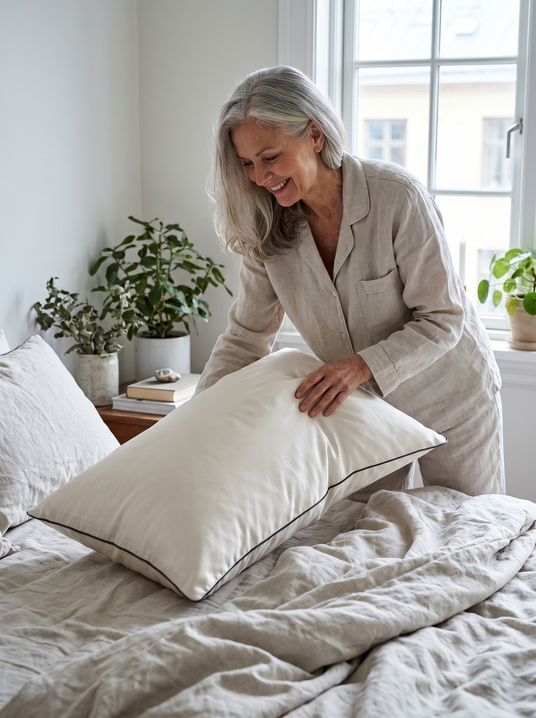 Fenoss Mulberry Silk Pillow lifestyle photo 2: Cool, Breathable, Hypoallergenic