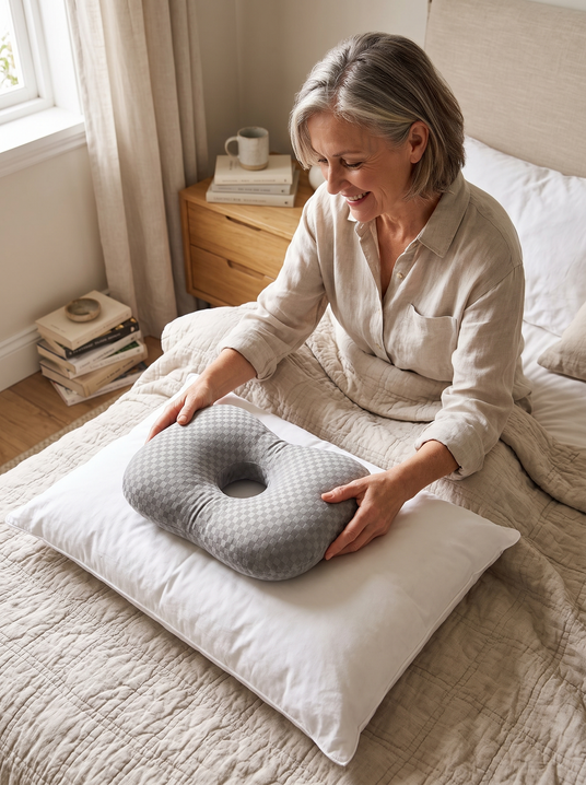 Fenoss Ear Support Pillow Adjustable lifestyle photo 2: Tune It to Your Sleep