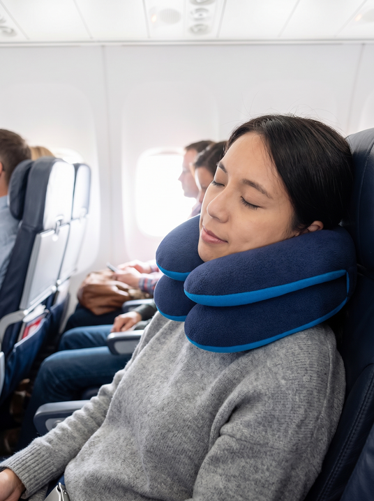 Fenoss Travel Pillow Double Support lifestyle photo 1: Doze Off Without the Head Roll