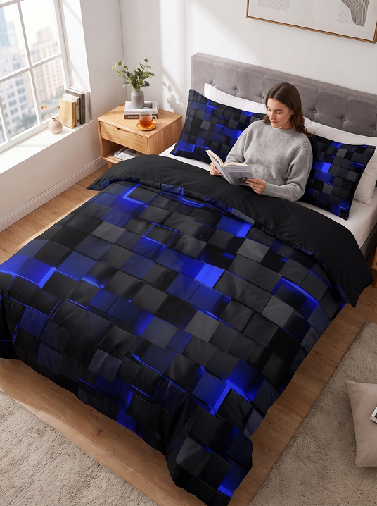 Fenoss Geometric Modern Bedding Set lifestyle photo 1: A Bed That Makes the Room