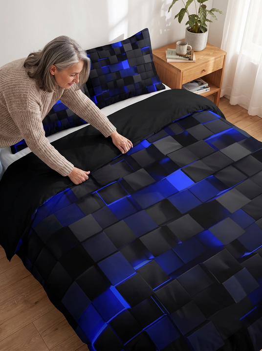 Fenoss Geometric Modern Bedding Set lifestyle photo 2: Easy to Love, Easy to Wash