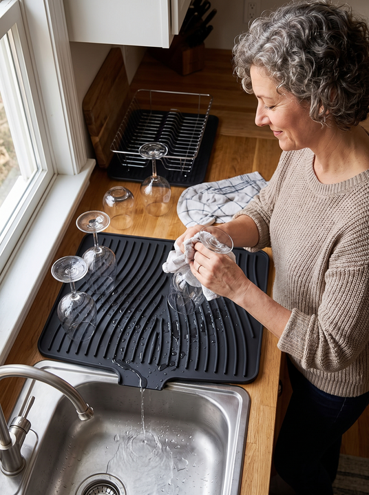 Fenoss Countertop Drain Pad lifestyle photo 2: Tidy, Quick to Clean