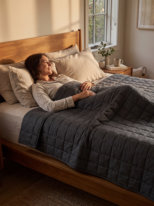 Fenoss Cooling Weighted Blanket lifestyle photo 1: Weight Without the Heat
