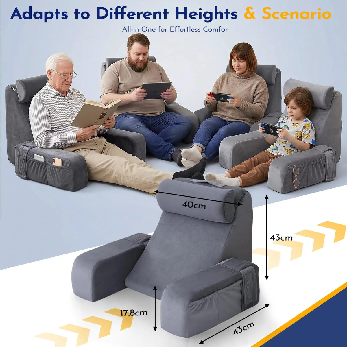 Fenoss® Reading Bedrest Pillow