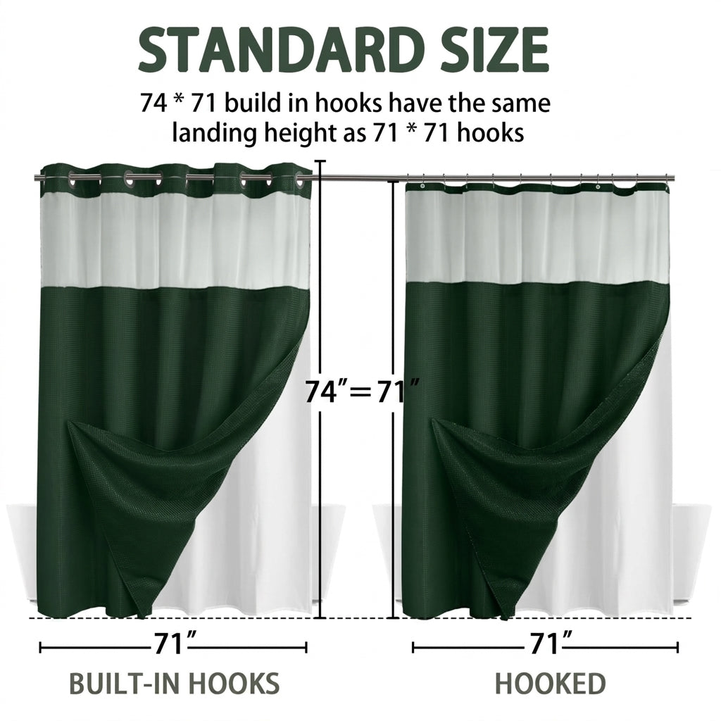 Fenoss® No Hook Shower Curtain