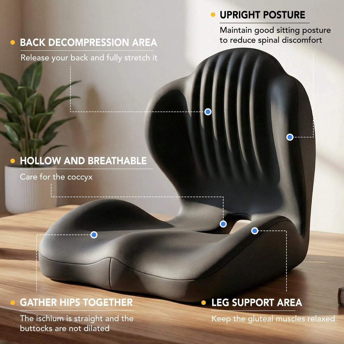 Fenoss® Memory Foam Back Support Seat Cushion