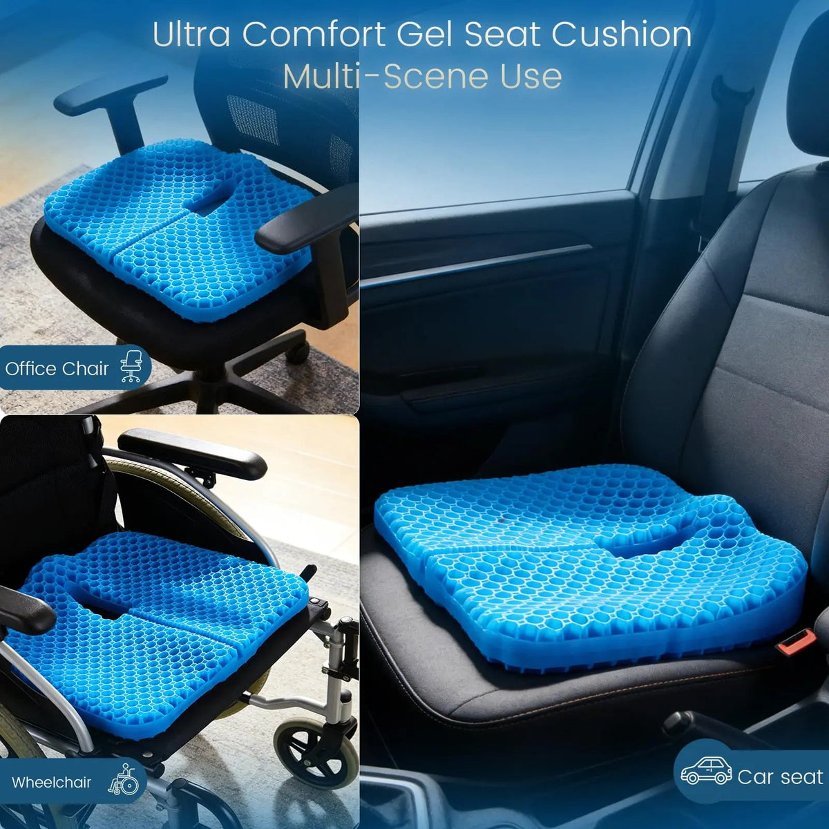 Fenoss® Silicone Gel Honeycomb Seat Cushion