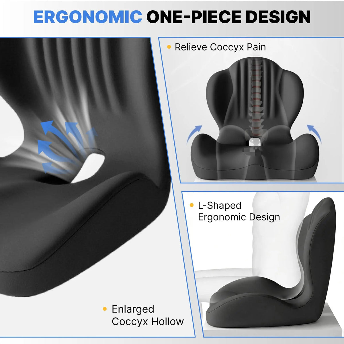 Fenoss® Memory Foam Back Support Seat Cushion