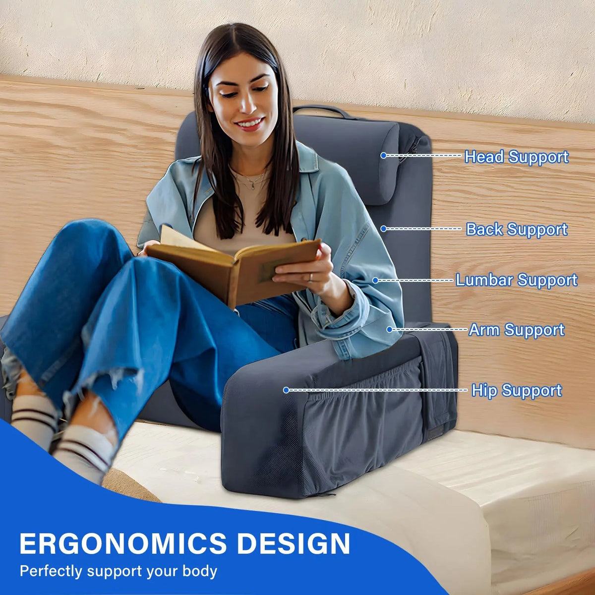 Fenoss® Reading Bedrest Pillow