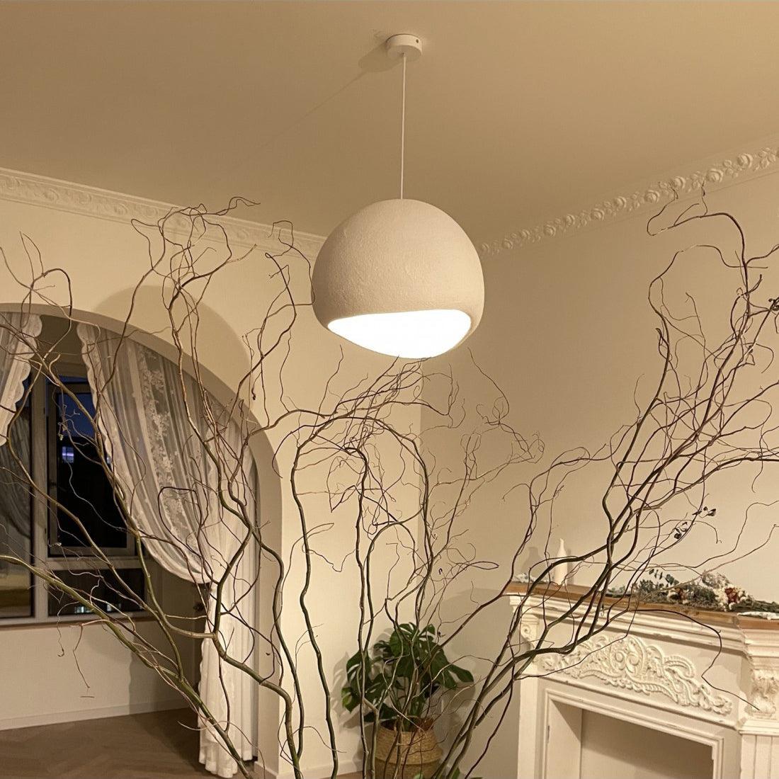 Organic White Cloud Pendant Light – Sphere Shade