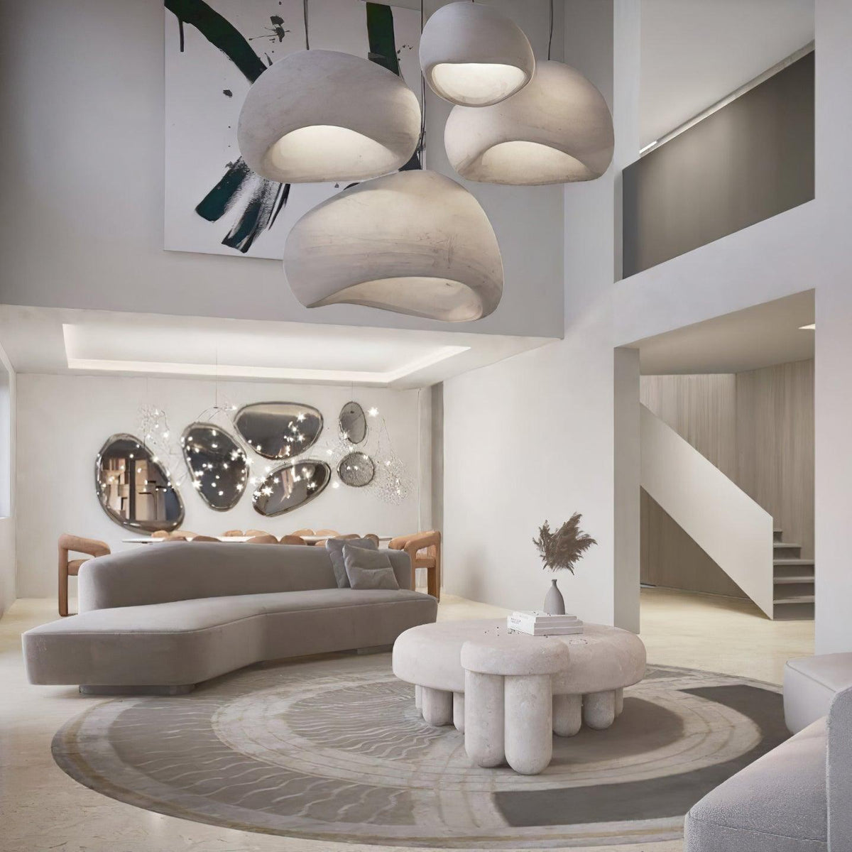 Organic White Cloud Pendant Light – Sphere Shade