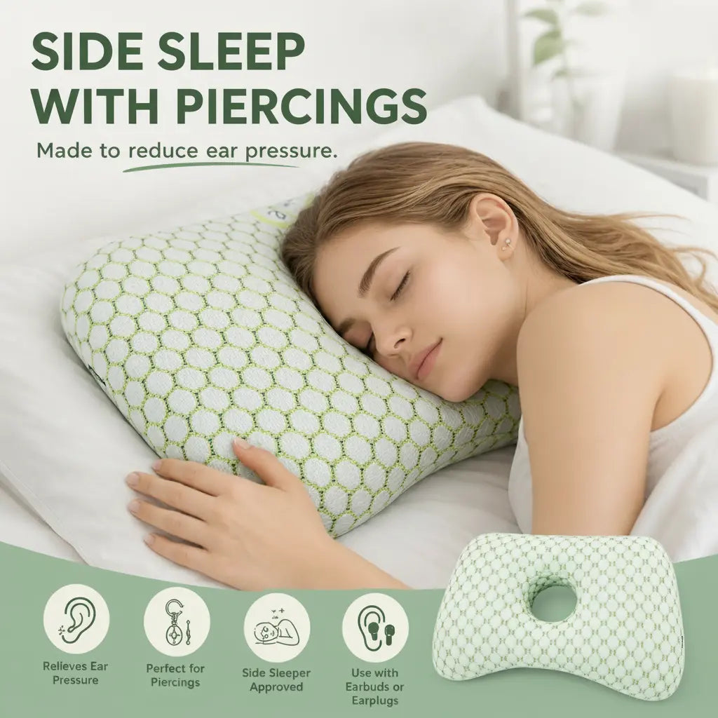 Fenoss® Donut Ear Piercing Relief Pillow for Side Sleepers