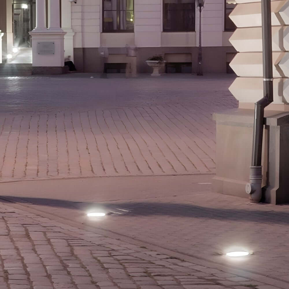 Modern Glass Well Light – In-Ground Solar LED for Pathways