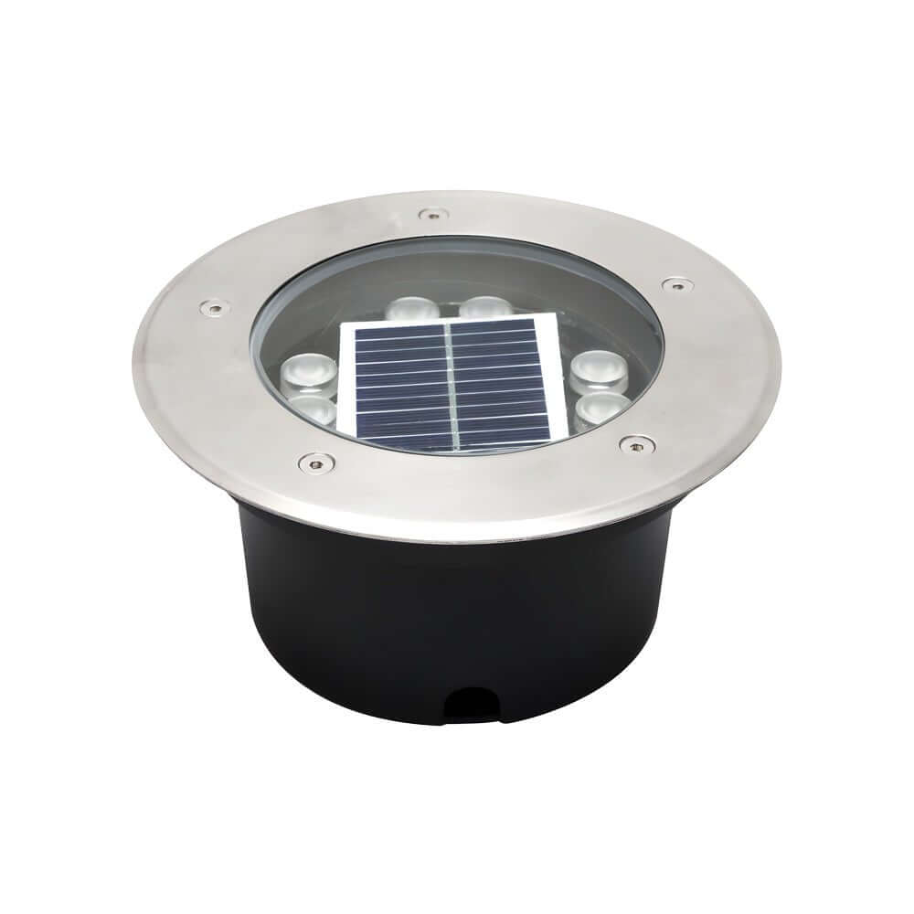 Modern Glass Well Light – In-Ground Solar LED for Pathways