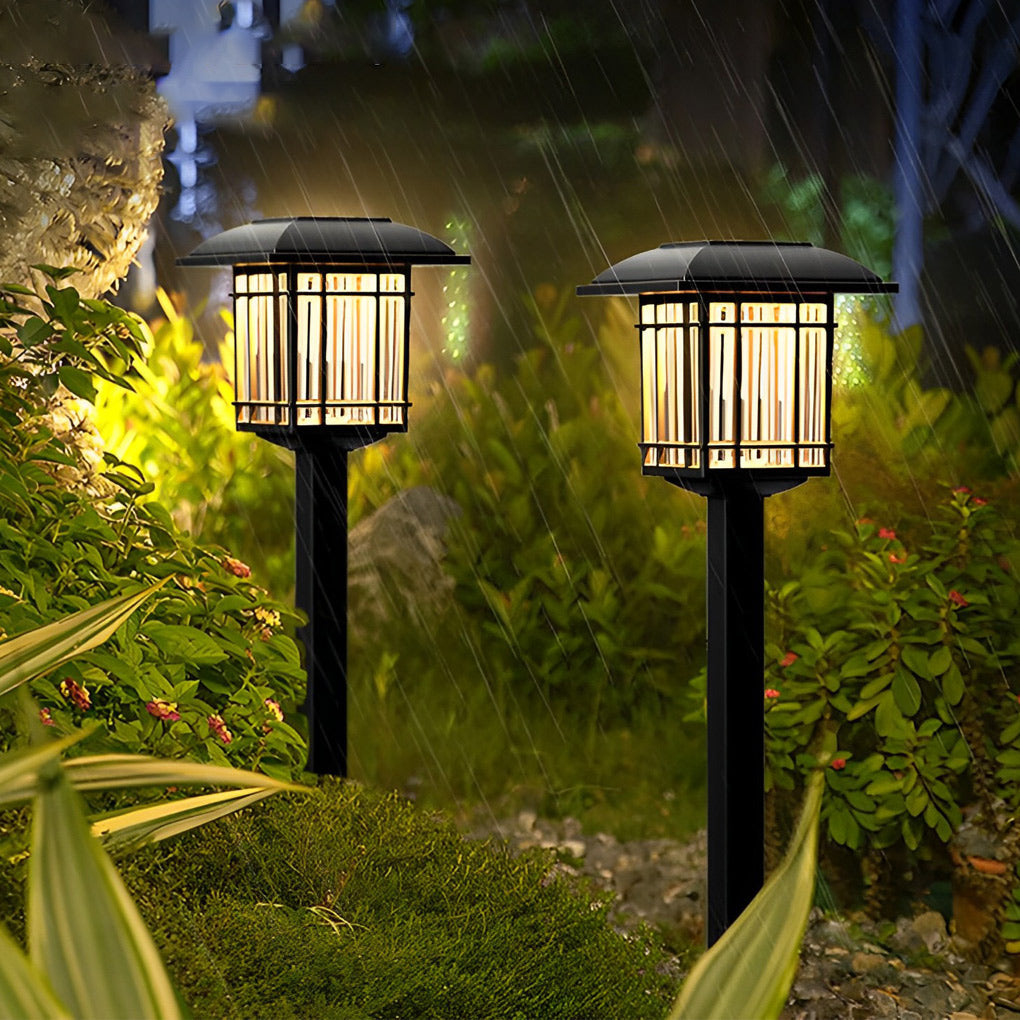 Vintage Aluminum Lawn Light – Solar LED for Gardens (2 Pack)