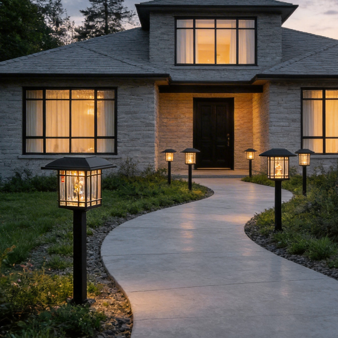 Vintage Aluminum Lawn Light – Solar LED for Gardens (2 Pack)