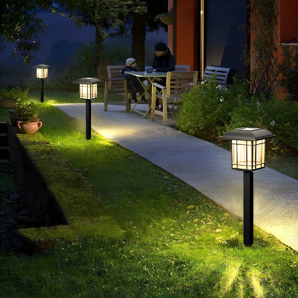 Vintage Aluminum Lawn Light – Solar LED for Gardens (2 Pack)