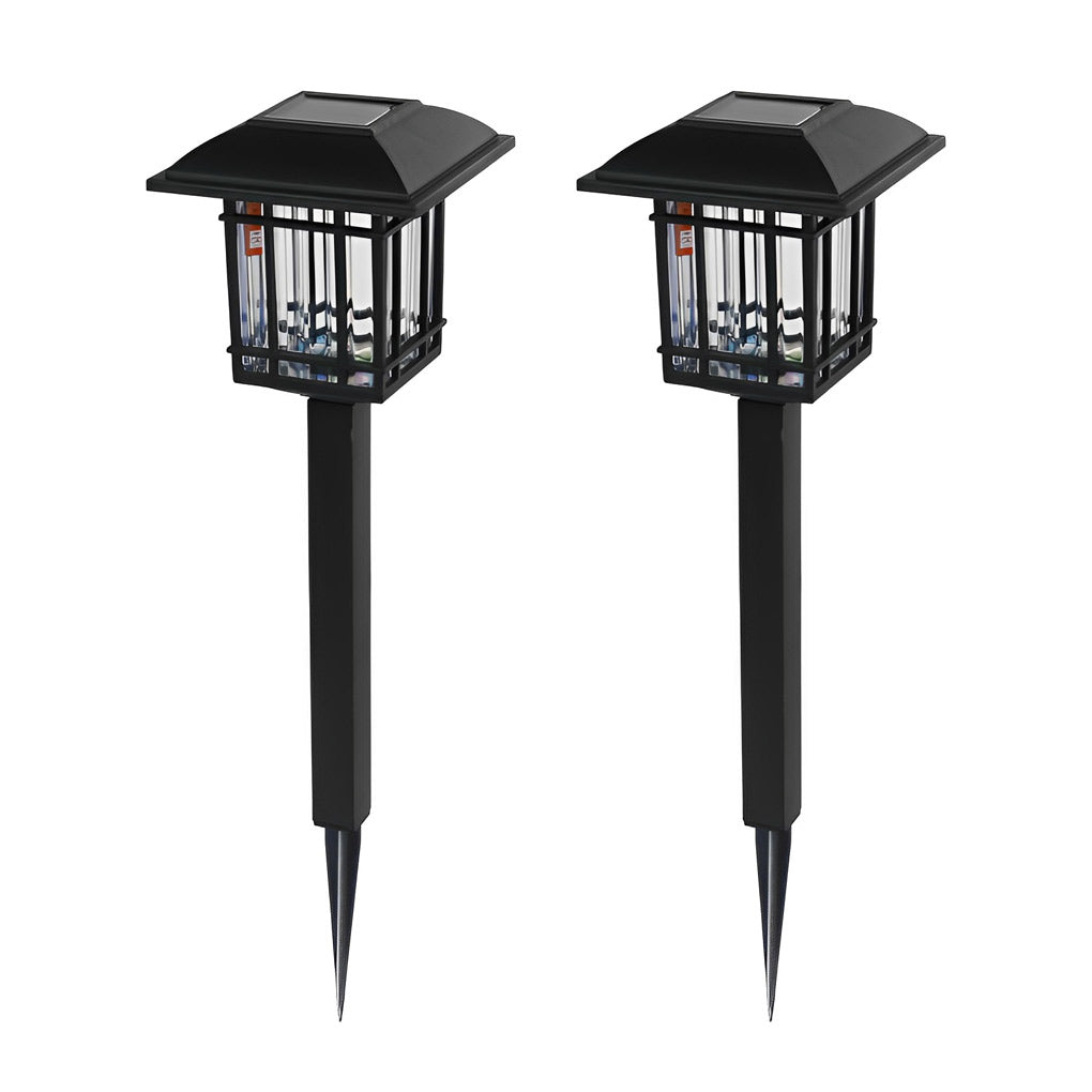 Vintage Aluminum Lawn Light – Solar LED for Gardens (2 Pack)