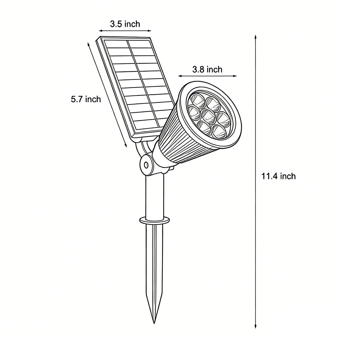 Modern ABS Solar Spotlight – Adjustable for Landscapes