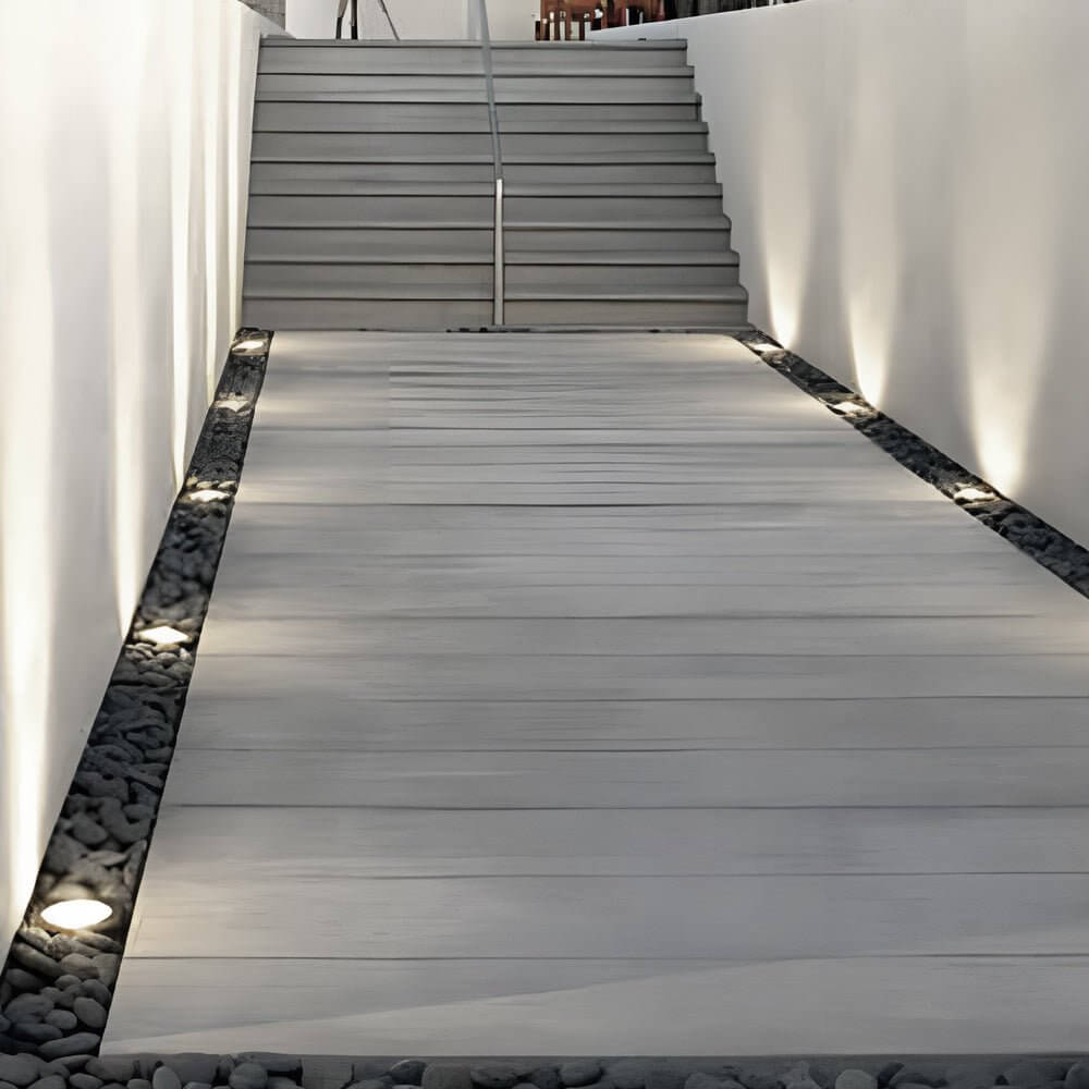Modern Glass Well Light – In-Ground Solar LED for Pathways