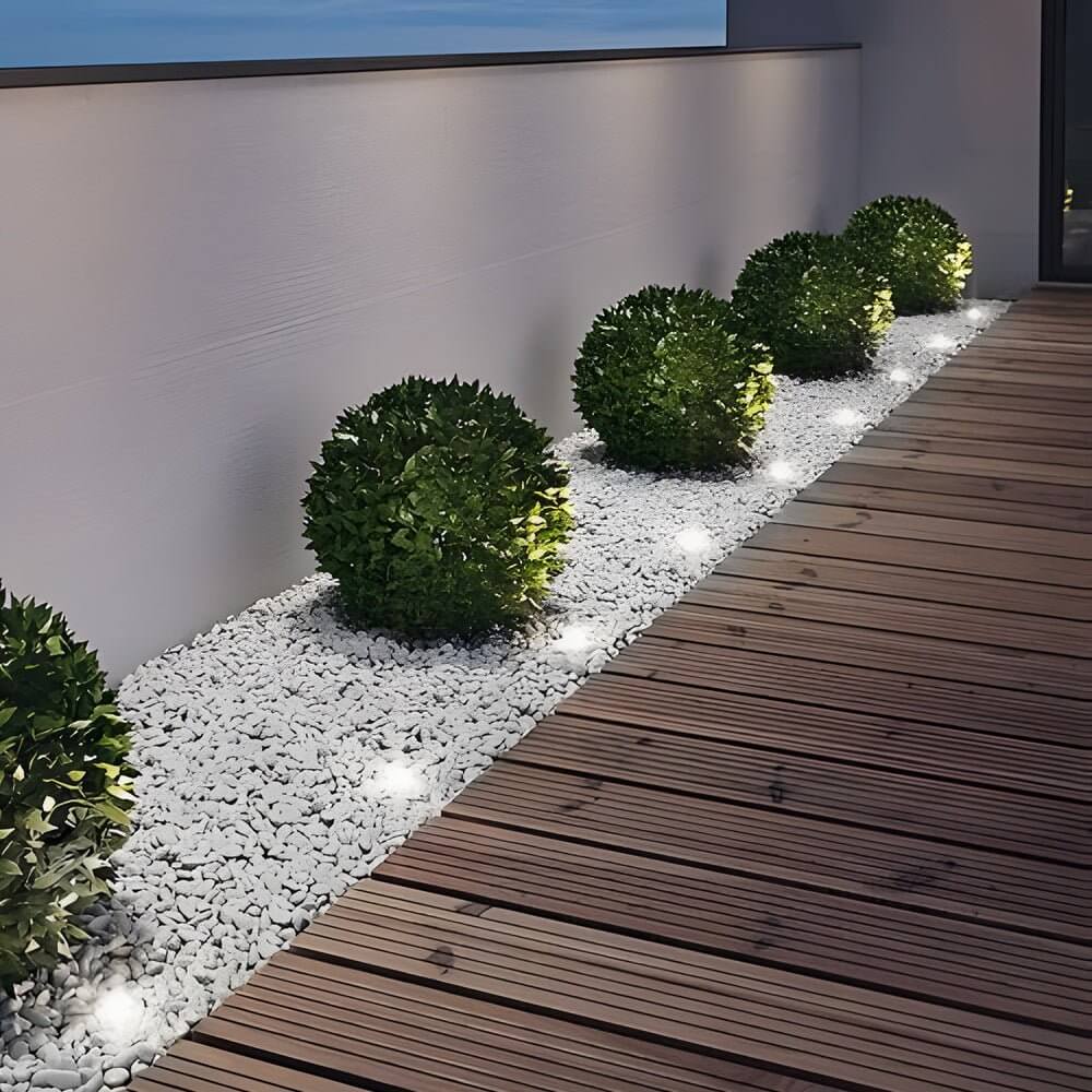 Modern Glass Well Light – In-Ground Solar LED for Pathways