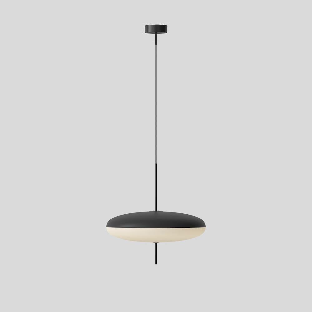 Minimalist White Opal Disc Pendant – Two-Tier