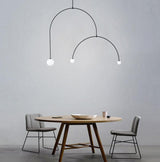 Modern Gold Metal Arc Chandelier – Globe Pendants