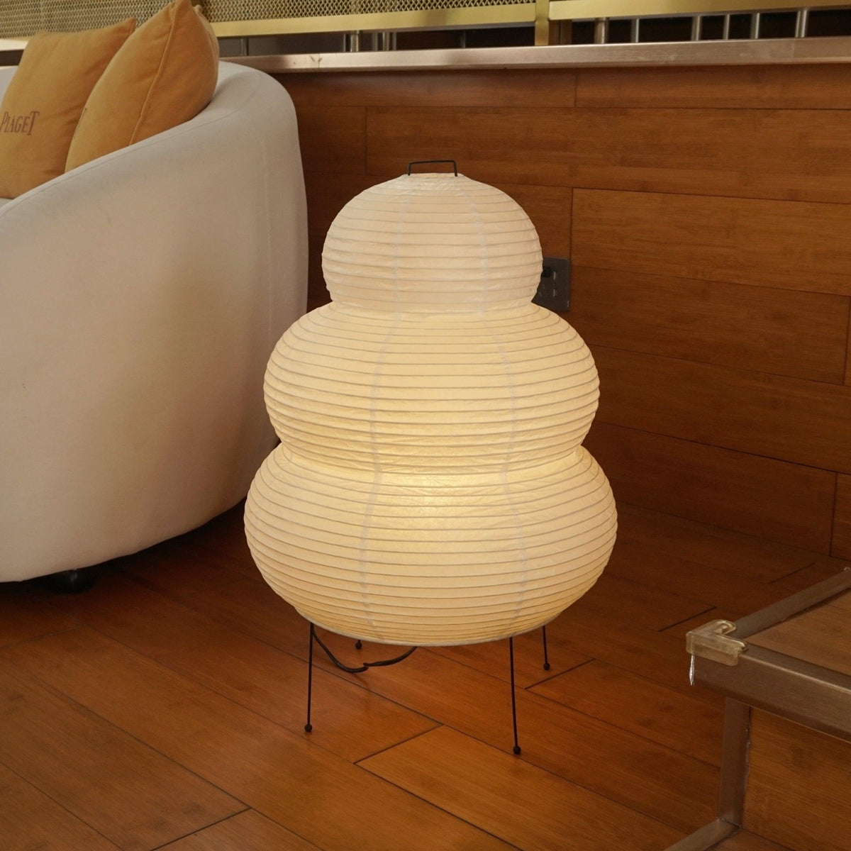 Japandi White Paper Table Lamp – Lantern Shade