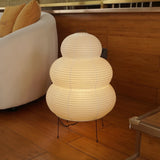 Japandi White Paper Table Lamp – Lantern Shade