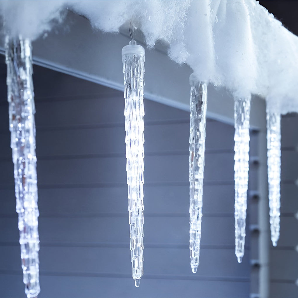 Modern Solar Icicle Lights – Staggered LED for Eaves