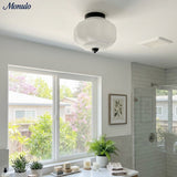 Retro Ribbed Glass Ceiling Light – Flush Mount for Bedrooms