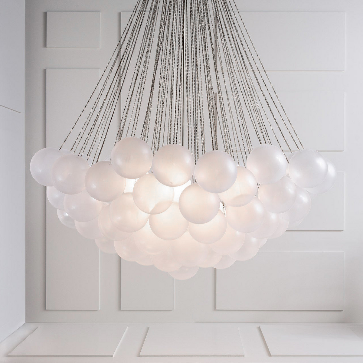 Modern Gold Glass Bubble Chandelier – Sphere Cluster